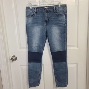 PACSUN Ankle Jeggings Jeans Sz 30 Super Stretch Medium Wash Two Tone Distressed